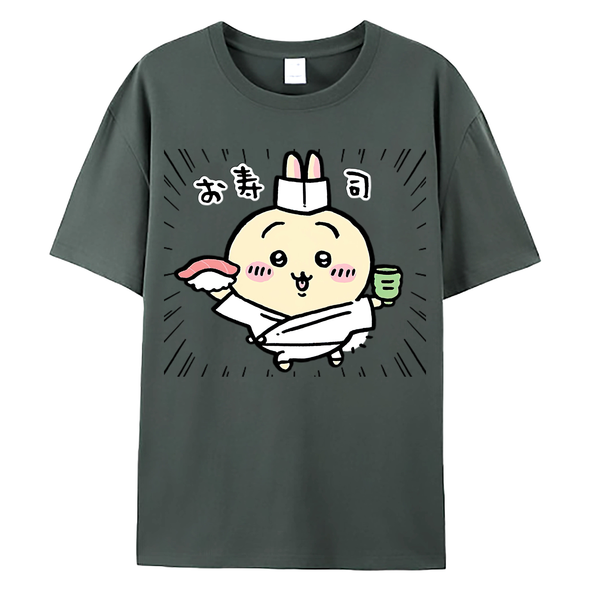 （画像用） ちいかわ うさぎ Chii-kawa usagi 綿100％ メンズ半袖Tシャツ｜肌触りやわらか＆通気性
